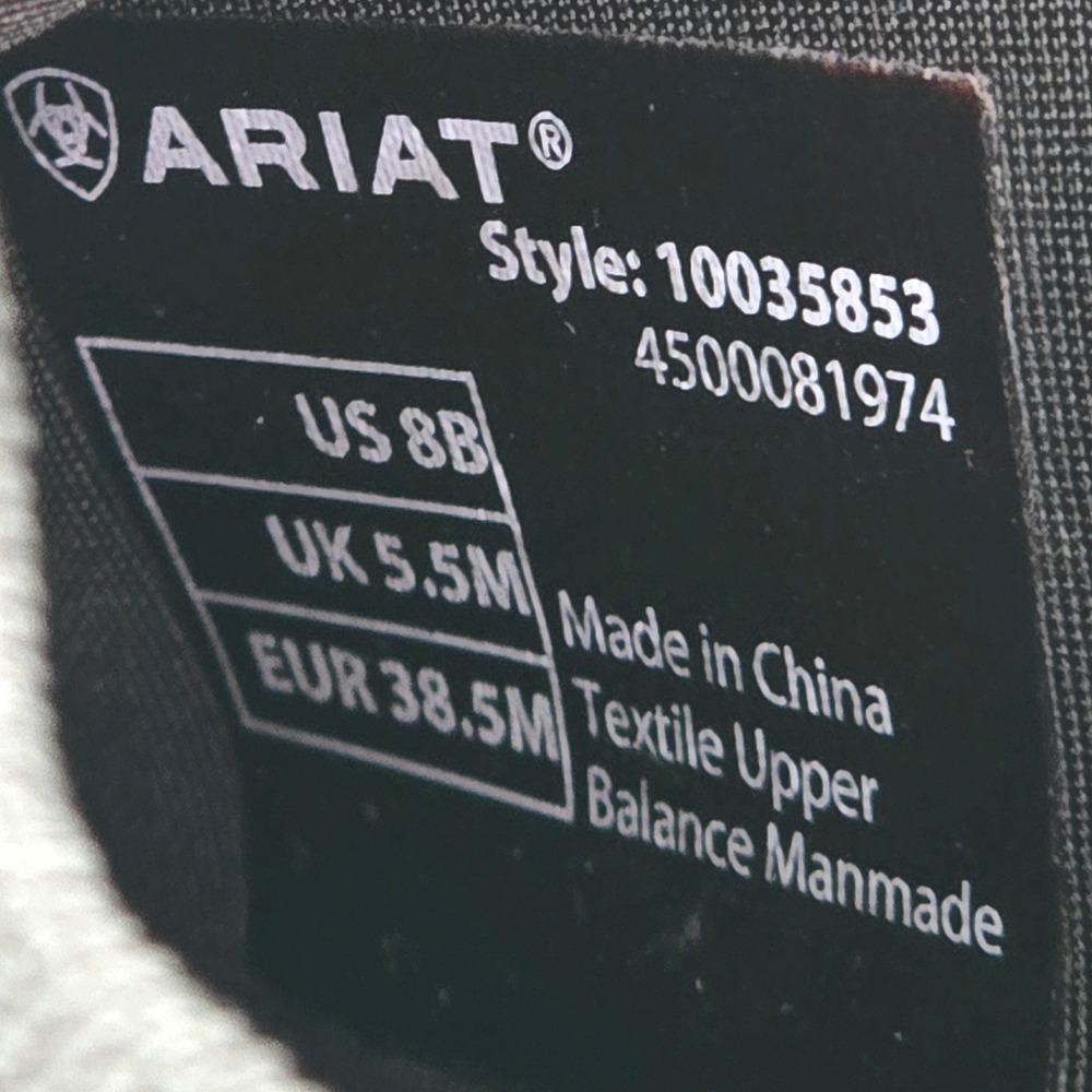 Ariat Ignite Sneakers‎ Womens 8 Black Knit Slip On Shoes Logo Strap 10035853 - Picture 9 of 9